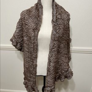 Rabbit fur shoulder wrap